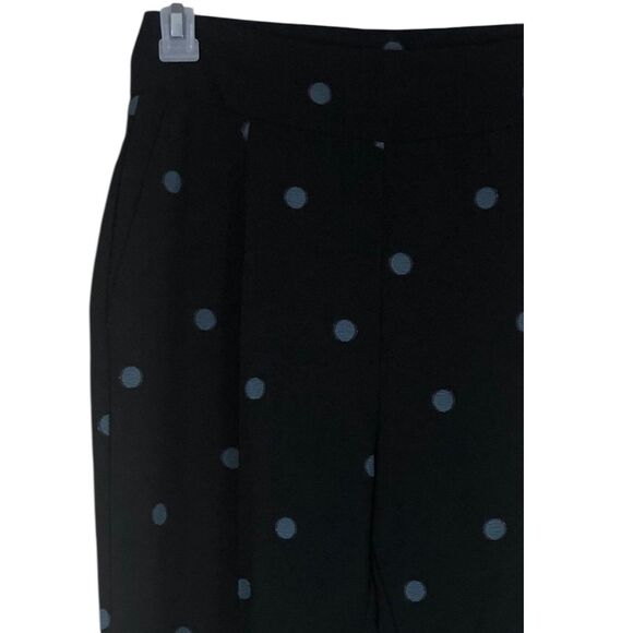 NWOT Women’s Zara Black w/Blue Polkadots Pants, Business Casual, Officecore SZ M - Picture 4 of 11